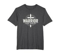 Religious Warrior for Christ Faith Apparel for Men T-Shirt, Men's Big and Tall, Dark Heather Grey, 3X Tall