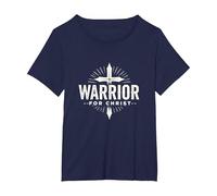 Religious Warrior for Christ Faith Apparel for Men T-Shirt, Women's Plus, Navy, 3X