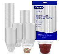 ReliMedPro Graduated Small Plastic Medicine Cups, Bulk Pack of 300, 1 OZ (30ml) Measuring Cups for Liquid Medication, Paint, epoxy, Pills and Resin (300)