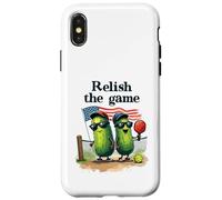 Relish the Game Funny Pickleball Pun Cute Pickle Player Case for iPhone X/XS