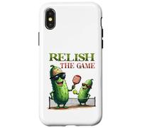 Relish the Game Funny Pickleball Pun Cute Pickle Player Case for iPhone X/XS