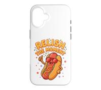 Relish The Moment Smiling Frankfurter Foodie Case for iPhone 16