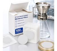 ReliThick 100 Pcs MCE Gridded Membrane Filter D: 47 mm, Pore Size: 0.45 µm Sterile Membrane Disc Filter Individually MCE Filtration Disc for Colony Counting Laboratory Microbiology Water Analysis