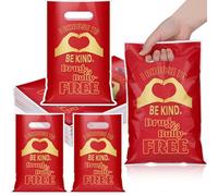 ReliThick 150 Packs Red Ribbon Awareness Plastic Bags Bulk Drug Bully Free Items Gift Bags Choose to Be Kind Drug Bully Free Treat Bag Goody Treat Bag for World Kindness W nti-bullying Month
