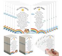 ReliThick 240 Pcs The Hail Mary Holy Cards Bulk Catholic Gifts for Kids The Lord's Prayer Cards Bulk for Children Bible Verse Study Bookmark Classroom School Church Supply for Students
