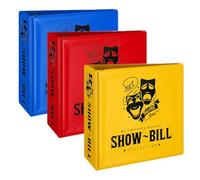 ReliThick 3 Set Playbill Binder for Broadway and Theatre Show-Bills with 60 Sheet Protectors PU Leather Playbill Display for Hold and Organize Programs Broadway Gift(Red, Yellow, Blue)