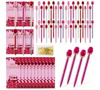 ReliThick 48 Sets Mother's Day Church Gift Rose Flower Pens God Bless Mothers Pen Proverbs 31: 28 Cards with Twist Ties Inspirational Christian Scripture Appreciation Gifts for Women, 6 Colors