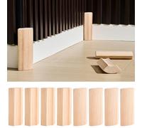 ReliThick 8 Pcs 5.5" x 3/4" Rounded Outside Bullnose Corner Non-Sticky Baseboard Molding and Trim Block Pine Baseboard Molding Trim Fits Standard for 3/4" Rounded Bullnose Corners (Natural Wood)