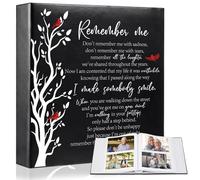 ReliThick Cardinal Funeral Photo Album 4 x 6 Inch 200 Blank Pages Memorial Leather Memory Album Scrapbook for Memorial Service Celebration of Life Decor in Loving Party Supply(Remember Me)