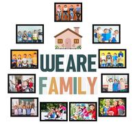 ReliThick Our Class is a Family Classroom Display Set 12 Pack 8.5 x 11 Inch Magnetic Sign Holders Classroom Bulletin Board Photo Display with “We are Family” Letter Cards Teacher Decor