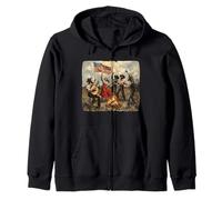 Relive the Spirit of Old America and the Pioneers Zip Hoodie