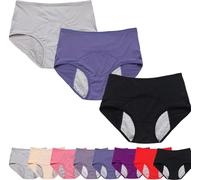 Relivira Leakproof Ladies Underwear,for Women Over 60 Womens Underwears Floor Support Pelvic Incontinence Underwear (3pcs-b,M)