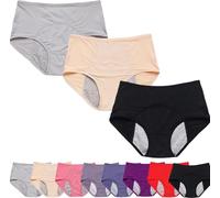 Relivira Leakproof Ladies Underwear,for Women Over 60 Womens Underwears Floor Support Pelvic Incontinence Underwear (3pcs-c,XXL)