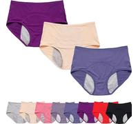 Relivira Leakproof Ladies Underwear,for Women Over 60 Womens Underwears Floor Support Pelvic Incontinence Underwear (3pcs-e,3XL)