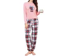 Reliwel Pyjamas for Women Cotton Long Sleeve Ladies Pyjamas Cute Printed Pattern Pjs for Women Sets Soft Nightwear Two Pieces Casual Loungewear Sleepwear Set with Pockets S-XXL