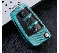 RELL CASES Soft Silicone Key Fob Cover Protection Case Cover for Audi A2, A3, A4, A6, A8, TT, Q7, S3 models (GREEN)