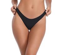 RELLECIGA Women's Cheeky Brazilian Cut Bikini Bottom, Black, X-Large