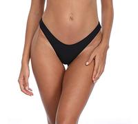 RELLECIGA Women's Swimwear Bikini Bottoms High Cut Thong Bottom - Black - Small