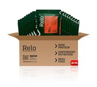 Relo Pasta Bolognese | 350g Ready-to-Eat Survival Food Pouches | Camping Food Pouches with High-Protein (34g), High-Fibre, Low-Fat, Low-Sugar, Low-Cal, Low-Carb, Keto-Friendly (20 Pack)