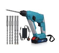 Relogic 21V Brushless Electric Hammer 4000ipm 2.0J Cordless Hammer Precise Starting and Maximum Torque Control with LED Light for Steel Concrete Wood Drilling, UK Plug, 1 2000mah Battery