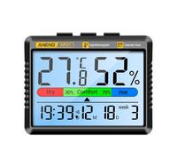 Relogic Thermometer Hygrometer Multifunctional Rechargeable Temperature Humidity Meter Alarm Clock Function Calendar W isplay Comfort Reminder, Snooze for 5 Minutes Clock Thermohygrometer
