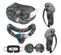 Relohas Deluxe 5 in 1 Silicone Accessories for Meta Quest 3, VR Protective Case Set, Controller Grip Cover, VR Shell Cover, Face Cover, Gifts for Christmas & Halloween (Phantom)