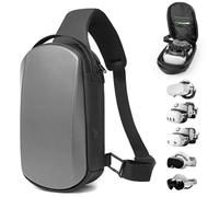 Relohas Fashion Sling Bag Compatible With Oculus Quest 2/Meta Quest 3/Meta Quest 3S/Vision Pro/Elite Strap & ALL SIZE Straps/VR Headset Controller Accessories, Crossbody Shoulder Backpack(Grey)