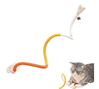 RELONGGI 70cm Cat Rope Toy with Catnip & Silvervine - Interactive Dental Chew Toy for Teeth Cleaning - Cotton Cat Toy for Cats & Kittens (Orange, 1-Pack)
