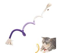 RELONGGI 70cm Cat Rope Toy with Catnip & Silvervine - Interactive Dental Chew Toy for Teeth Cleaning - Cotton Cat Toy for Cats & Kittens (Purple, 1-Pack)