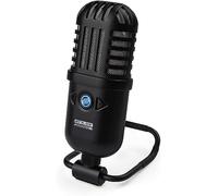Reloop sPdocaster Go portable condenser microphone with integrated USB audio interface and stand for podcasting and vocal recording