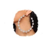 RELOVET Hoop Earrings Large Flower Rhinestone Crystal Circle Zirconia Earrings Fashion Bridal Wedding Party Jewelry (gold)