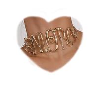 RELOVET Metallic Amore Necklace Wide Script Word Choker Necklace, One Size, Metal, No Gemstone