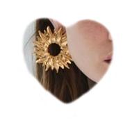 RELOVET Sunburst Earrings Studs Golden Tone Metal Petals Circle Large Statement Earrings for Women