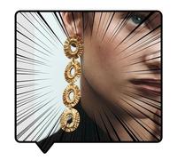 RELOVET Vintage Gold Statement Earrings, Long Drop Dangle Design, 4-Tier Sunburst Pattern for Women