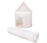 Relsy Kids Pop Up Play Tent And Tunnel - Indoor/Outdoor Childs Playhouse Blush Cream Terrazzo Style, Beige Kids Tent & Tunnel Bundle, Play Den Ball Pit Garden Toys For Toddler Unisex Children Age 3+