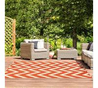 Relsy Mango & Whisper White Garden Outdoor Rug, Waterproof Reversible Plastic Area Rug, Foldable Picnic Mat, 180cm x 270 cm Mango & Whisper White, For Garden, Patio, Camping Mat