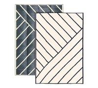 Relsy Outdoor Rug Waterproof Reversible Large 160 x 230 cm Garden Rug, Black & Sand Geo-Lines Area Rugs For Garden Outdoor Patio Rug, Camping Mat, Deck, Backyard, Picnic