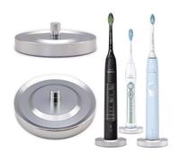 Relsy Philips Sonicare Compatible Electric Toothbrush Holder, Modern Free Standing Anodised Aluminium Oral-B Brush Mount (Silver)