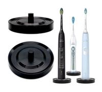 Relsy Philips Sonicare Compatible Electric Toothbrush Holder, Modern Free Standing Anodised Aluminium Oral-B Brush Mount (Black)