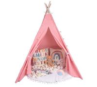 Relsy Pink Blush Teepee Stylish Kids Tent With Rug & Lights