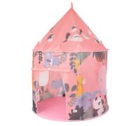 Relsy Pink Kids Pop Up Tent Outdoor Safari Animal Design, 135cm x 100cm, Pink Kids Play Tent, Adventure Indoor & Outdoor Toys Foldable, Play Den Ball Pit Garden Toys For Toddler Girls & Children