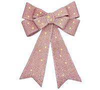 Relsy Pre-lit Christmas Bow Rose Gold Bow, Flashing, Dimmable & Timer Options & Remote Control - Large Bow 55cm Large Christmas Door Bow/Christmas Tree Topper Christmas Door Wreaths Alternative