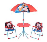 Relsy Red Mickey Mouse Kid's Patio Set 4-Piece Set - Table, 2X Chairs, Parasol