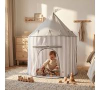 Relsy Striped Grey Play Tent For Kids With Carry Bag