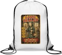 Reluctant Fantasy Healer Humor Gym Sack Casual Drawstring Bag White