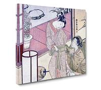 Reluctant Leave taking by Harunobu Suzuki Canvas Print | Gallery Wrapped 30mm Frame Wall Art | 14x14 inches | Ready to Hang | Asian Picture | Living Room Bedroom Lounge Office