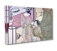 Reluctant Leave-Taking by Harunobu Suzuki Painting Canvas Print | Gallery Wrapped 30mm Frame Wall Art | 30x20 inches | Ready to Hang | Contemporary Picture | Living Room Bedroom Lounge Office