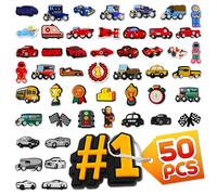 Reluen 50 Car Shoe Charms for Personalization - Cute Charms for Shoes, Shoe Jewelry with Easy-Swap Design - Holiday Gift & Party Souvenir for Clogs & Sandals