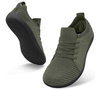 relxfeet Men's Barefoot Shoes Minimalist Cross-Trainer Shoes Wide Toe Walking Shoes Zero Drop Sole Trail Running Sneakers, Army Green, Wide