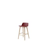 Rely HW118 Bar Stool Low Back Lacquered Oak/ Maroon